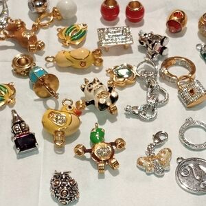 Lauren Adams Enamel Slider Charms Jewelry Lot 30 Pieces